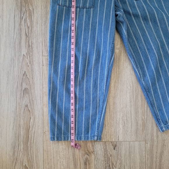 Zara Trafaluc Denim Pinstripe Jumpsuit Romper One Piece - Picture 3 of 12